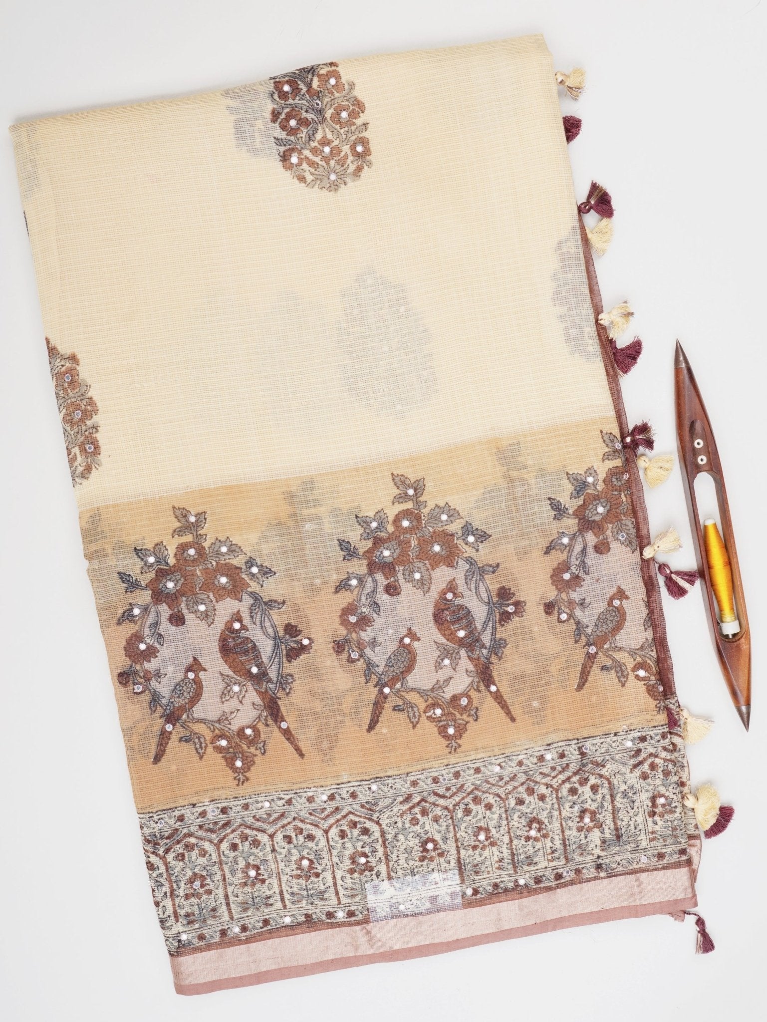 Kota Cream Kota - Manoranjitham Weaves - Handloom Store