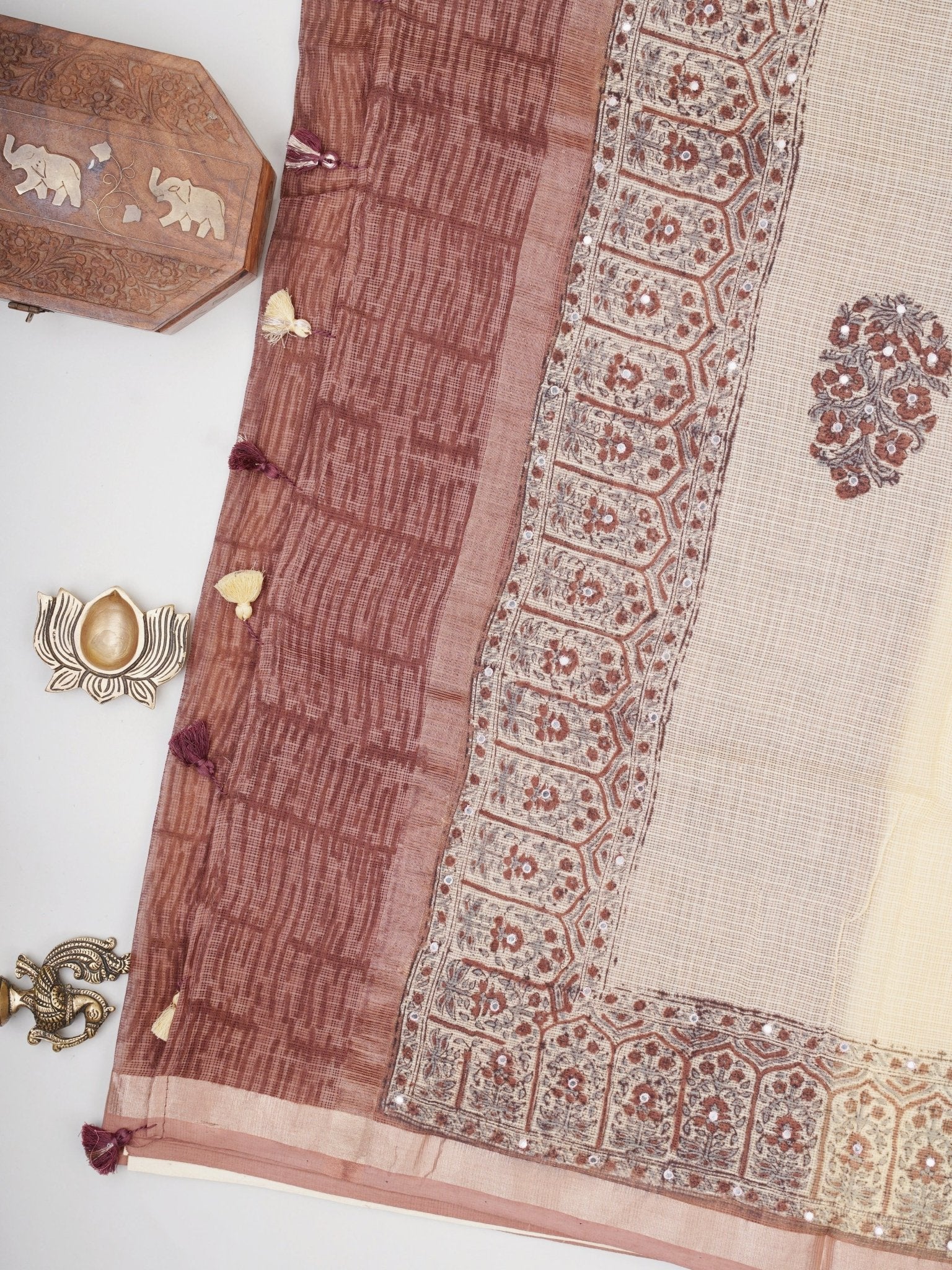 Kota Cream Kota - Manoranjitham Weaves - Handloom Store