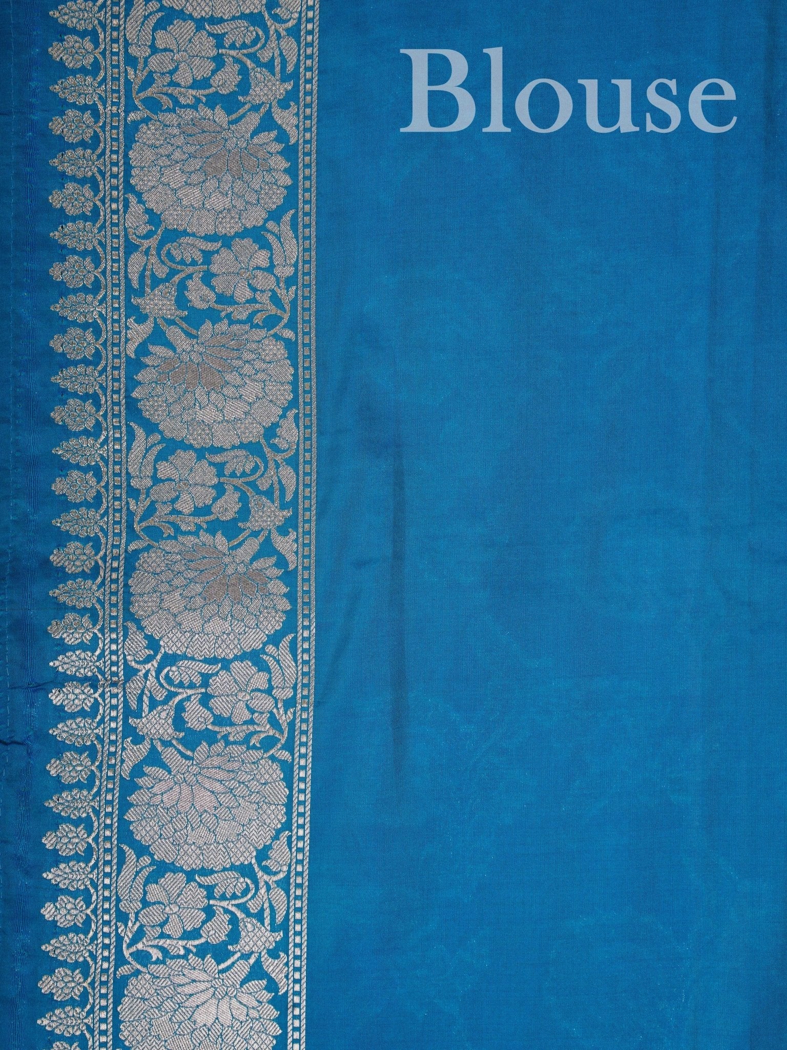 Katan Blue Katan Semi Silk - Manoranjitham Weaves - Handloom Store