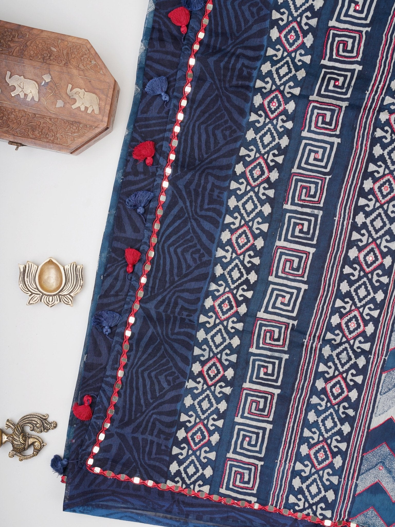 Cotton Blue Cotton - Manoranjitham Weaves - Handloom Store