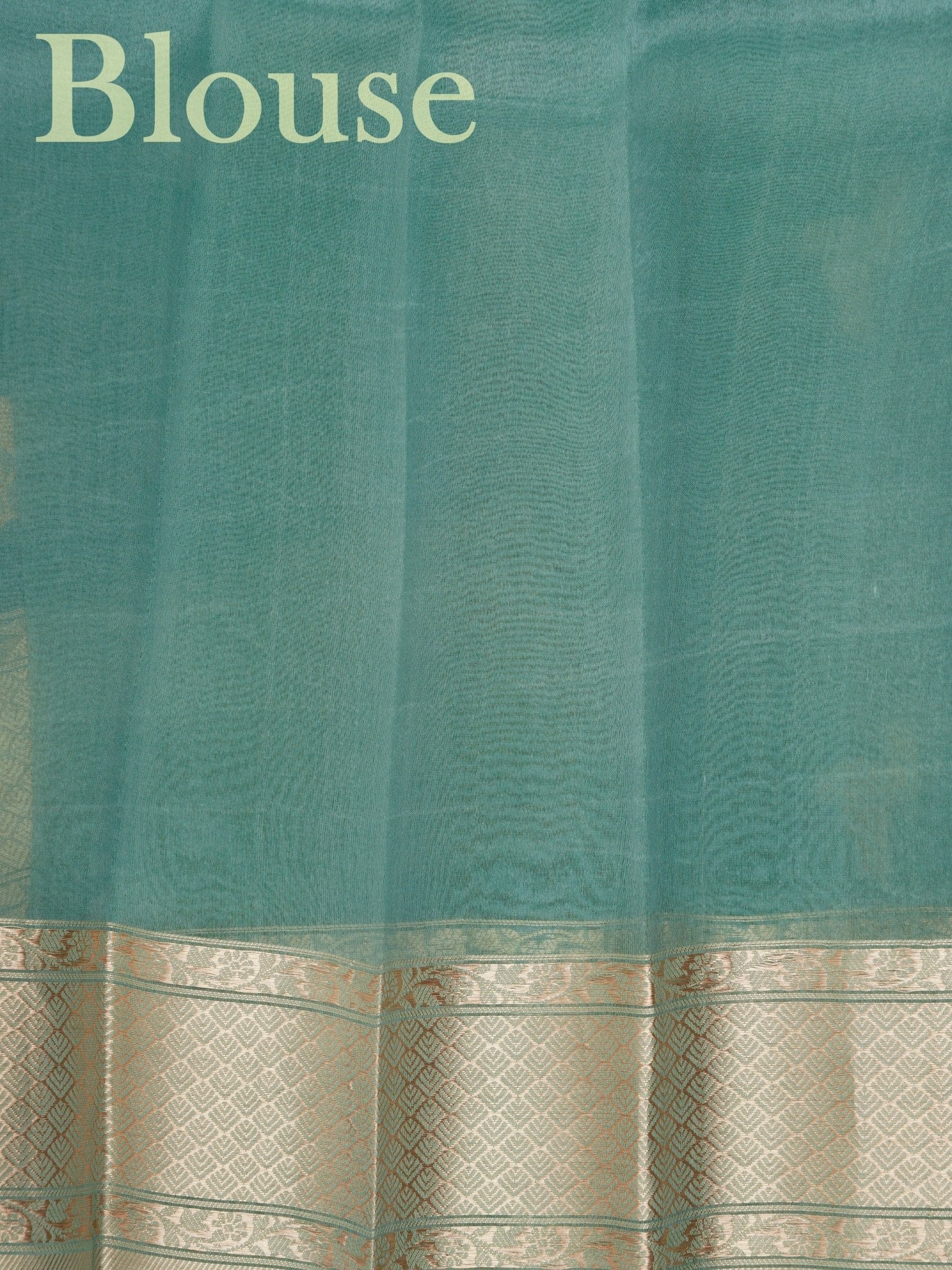 Raw Mango Teal 100% Pure Katan Silk - Manoranjitham Weaves - Handloom Store