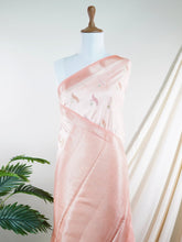 Chiniya Silk Orange 100% Pure Katan Soft Silk - Manoranjitham Weaves - Handloom Store