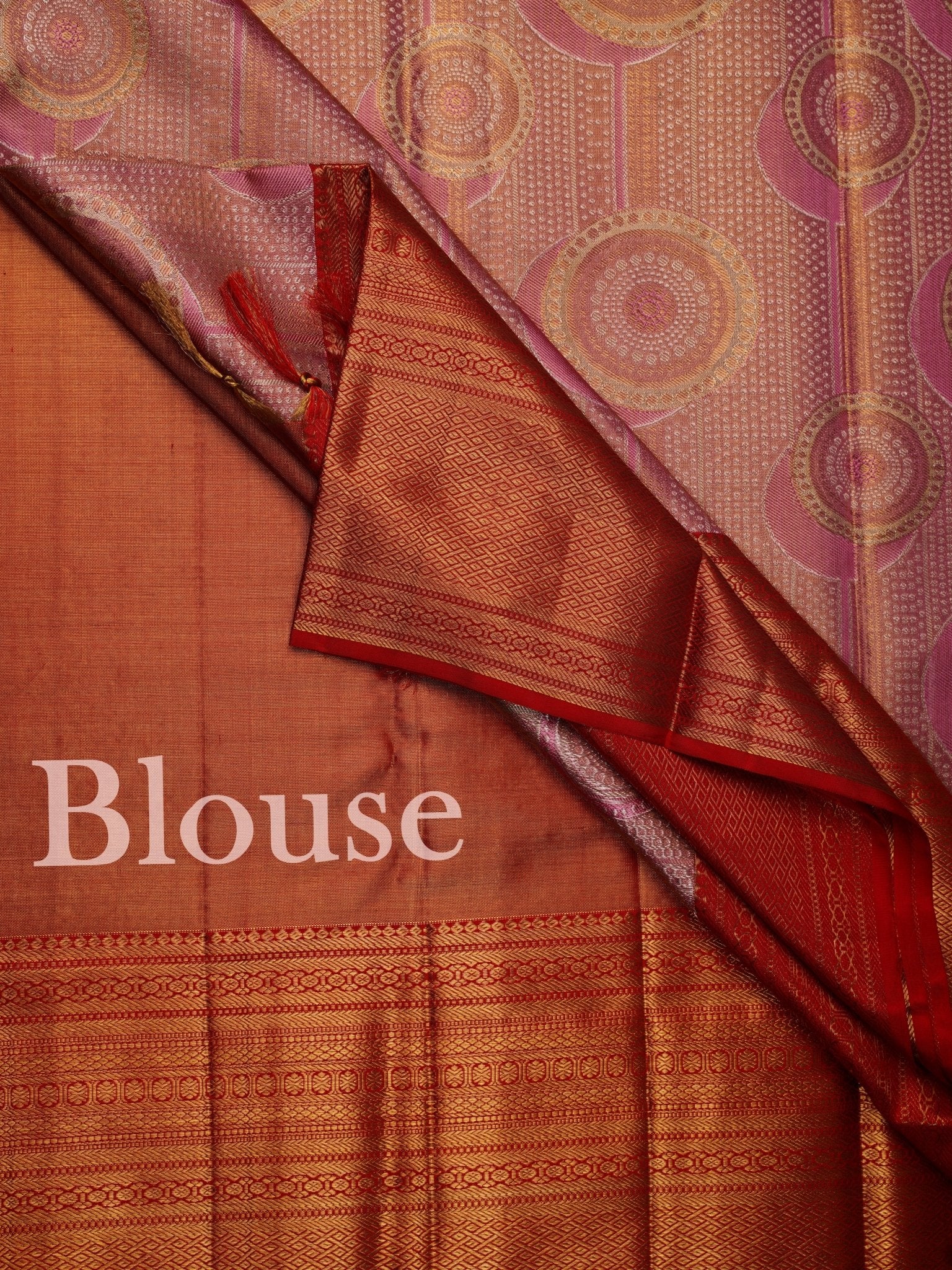 Kanchipuram Silk Baby Pink 100% Pure Silk - Manoranjitham Weaves - Handloom Store