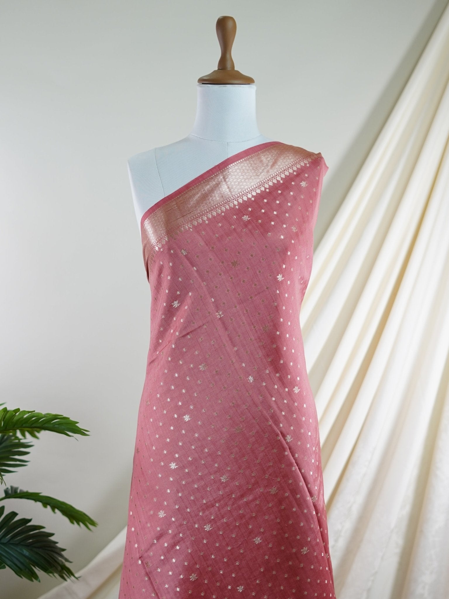 Chiniya Silk Pink 100% Pure Katan Soft Silk - Manoranjitham Weaves - Handloom Store