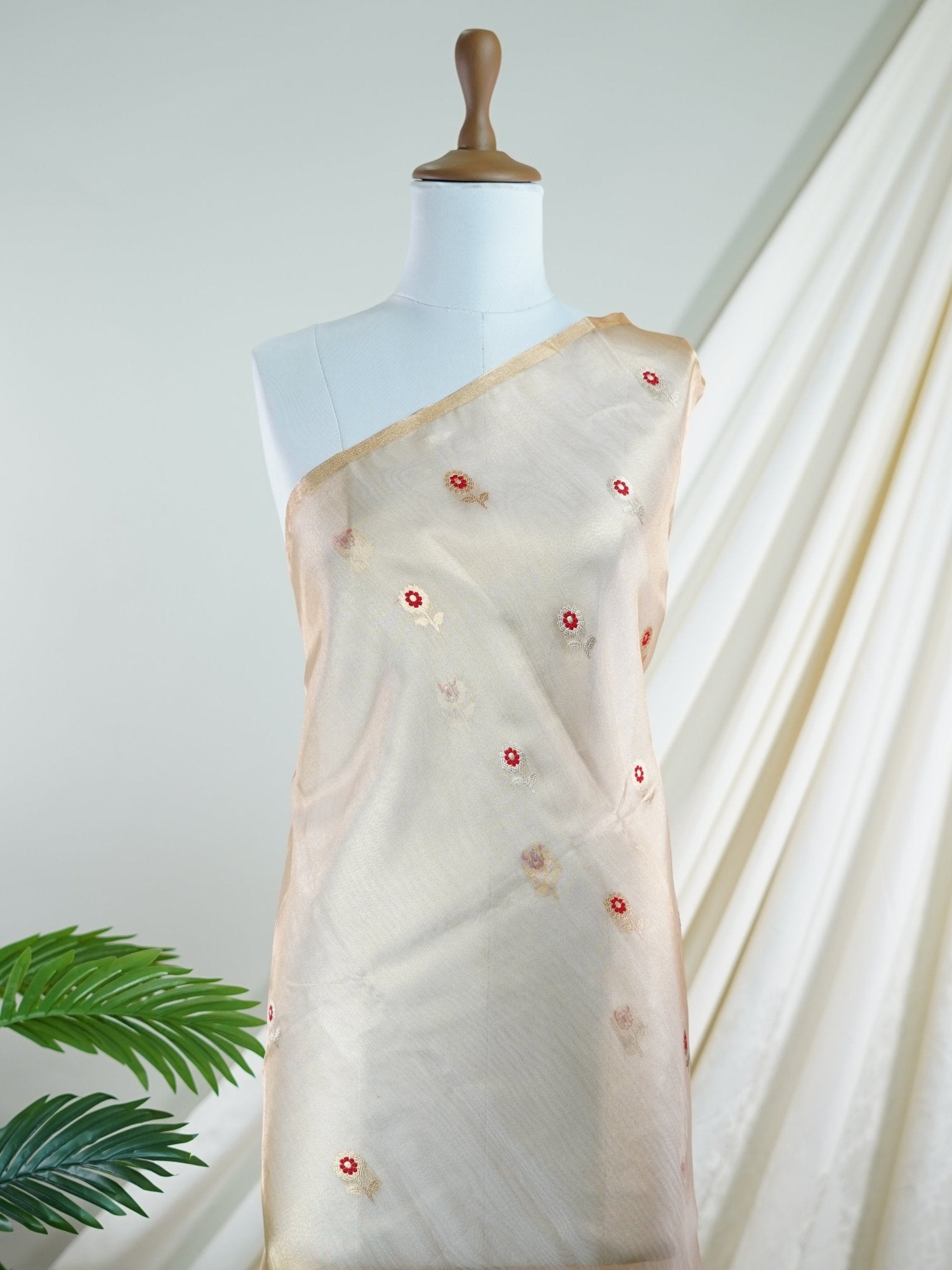 Tissue Cream 100% Pure Tissue - Manoranjitham Weaves - Handloom Store