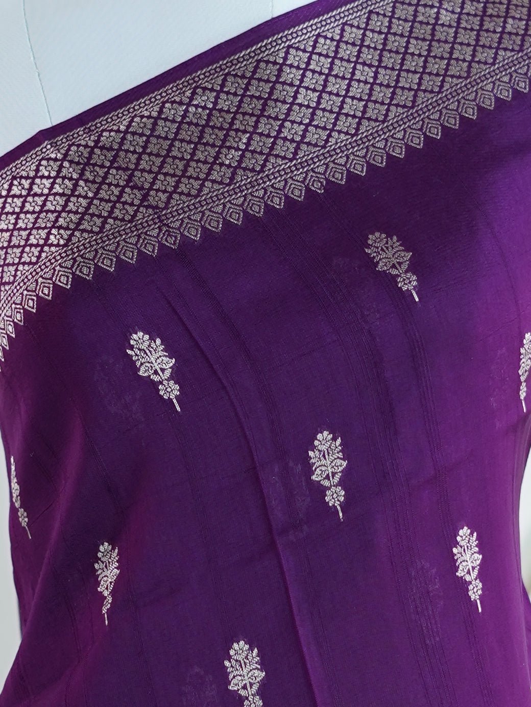 Georgette Magenta Pink Tussar Georgette - Manoranjitham Weaves - Handloom Store