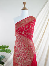 Crepe Red 100% Pure Crepe - Manoranjitham Weaves - Handloom Store