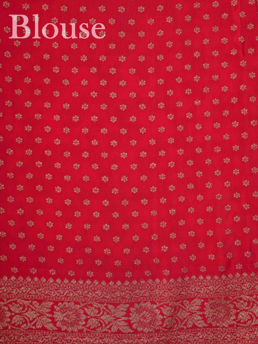 Crepe Red 100% Pure Crepe - Manoranjitham Weaves - Handloom Store