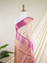 Kanchipuram Silk Light Mauve Peach 100% Pure Silk - Manoranjitham Weaves - Handloom Store