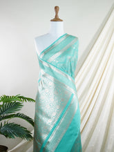 Chiniya Silk Green 100% Pure Katan Soft Silk - Manoranjitham Weaves - Handloom Store