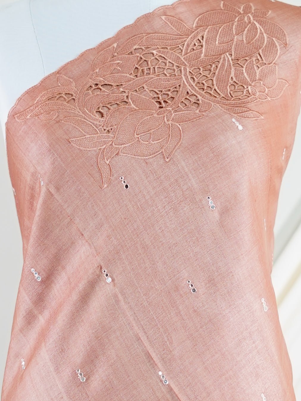 Tussars Orange 100% Pure Tussar - Manoranjitham Weaves - Handloom Store