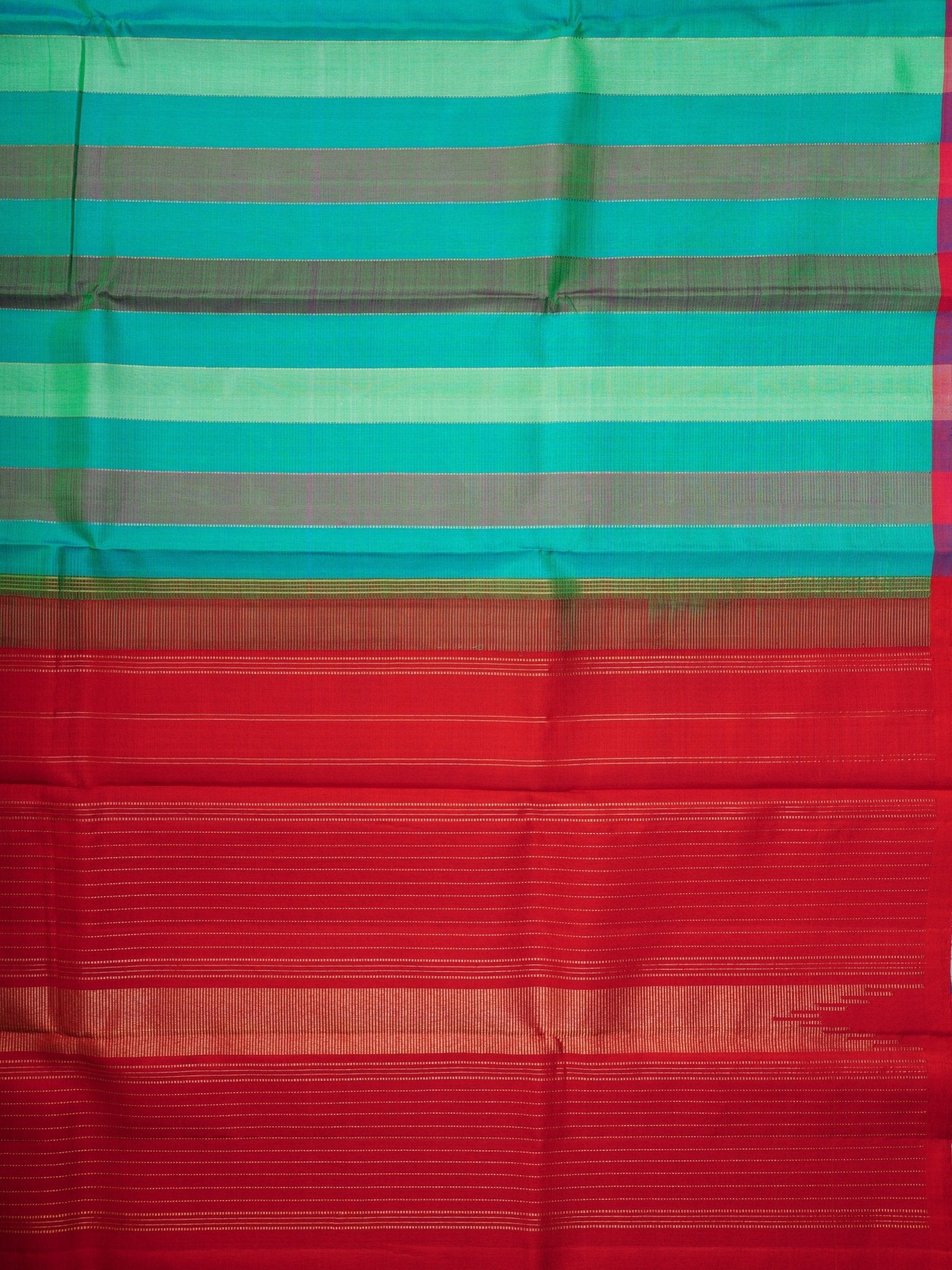 Kanchipuram Silk Green And Brown 100% Pure Silk - Manoranjitham Weaves - Handloom Store