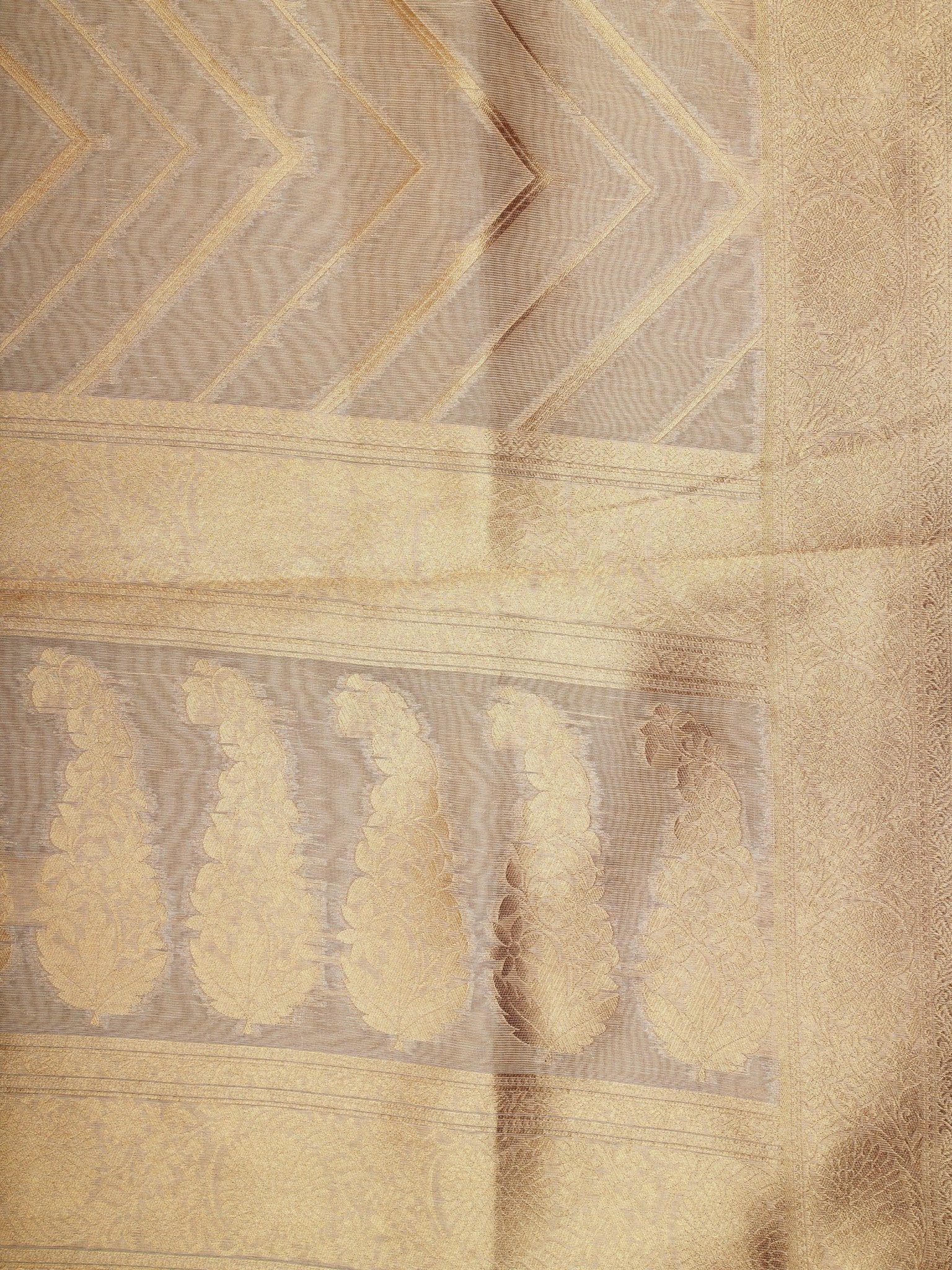 tissue Gold Kora Semi Tissue - Manoranjitham Weaves - Handloom Store