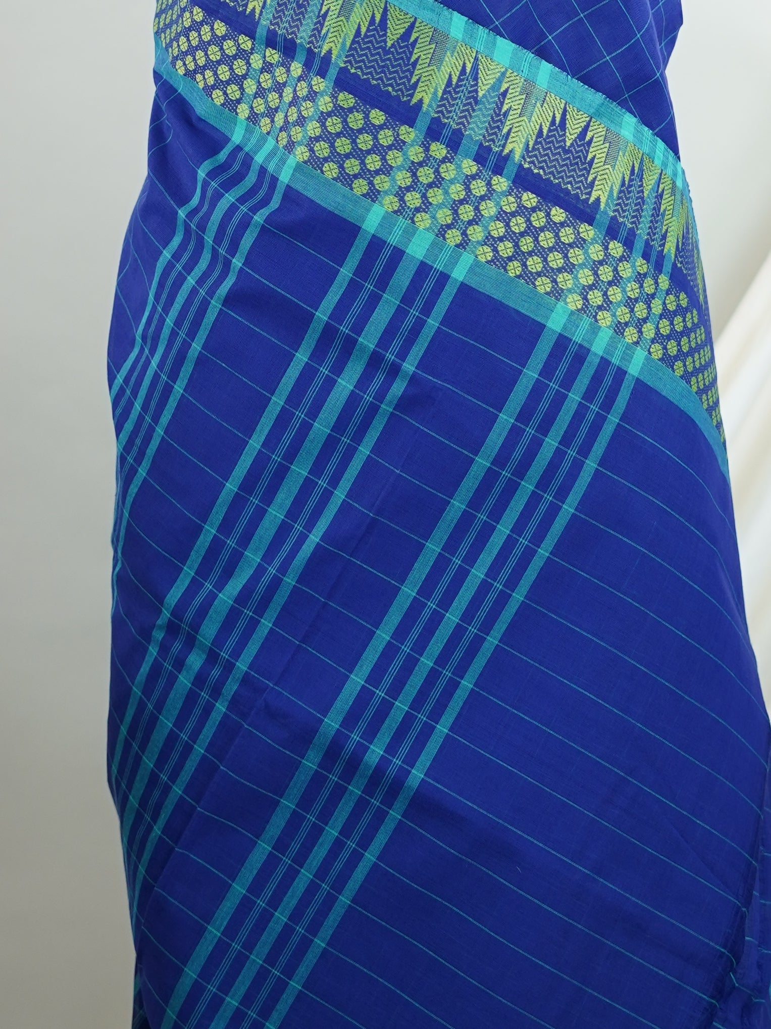 Kanchipuram Cottons Blue 100% Pure Cotton - Manoranjitham Weaves - Handloom Store