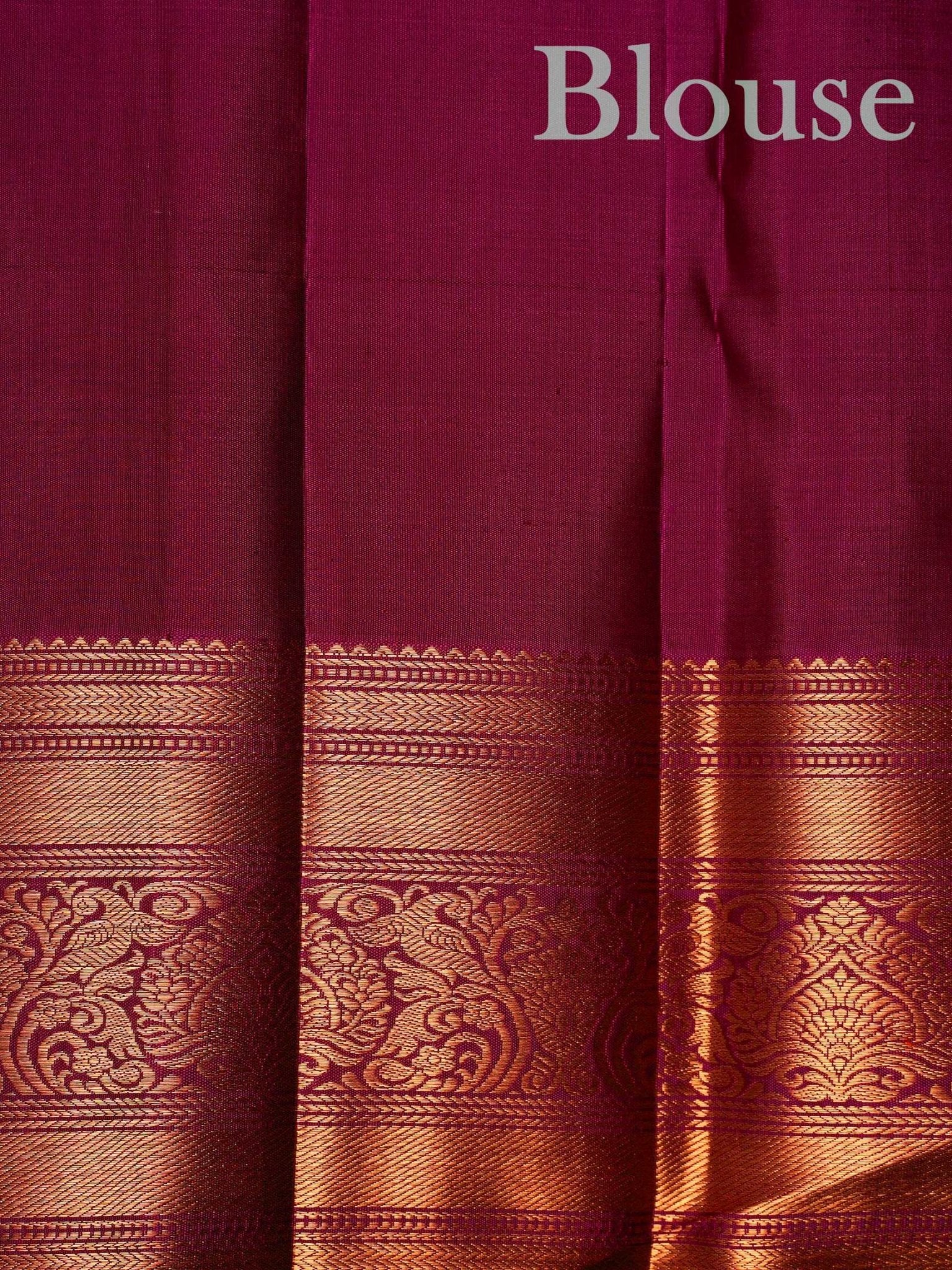 Kanchipuram Silk Pastal Peach 100% Pure Silk - Manoranjitham Weaves - Handloom Store
