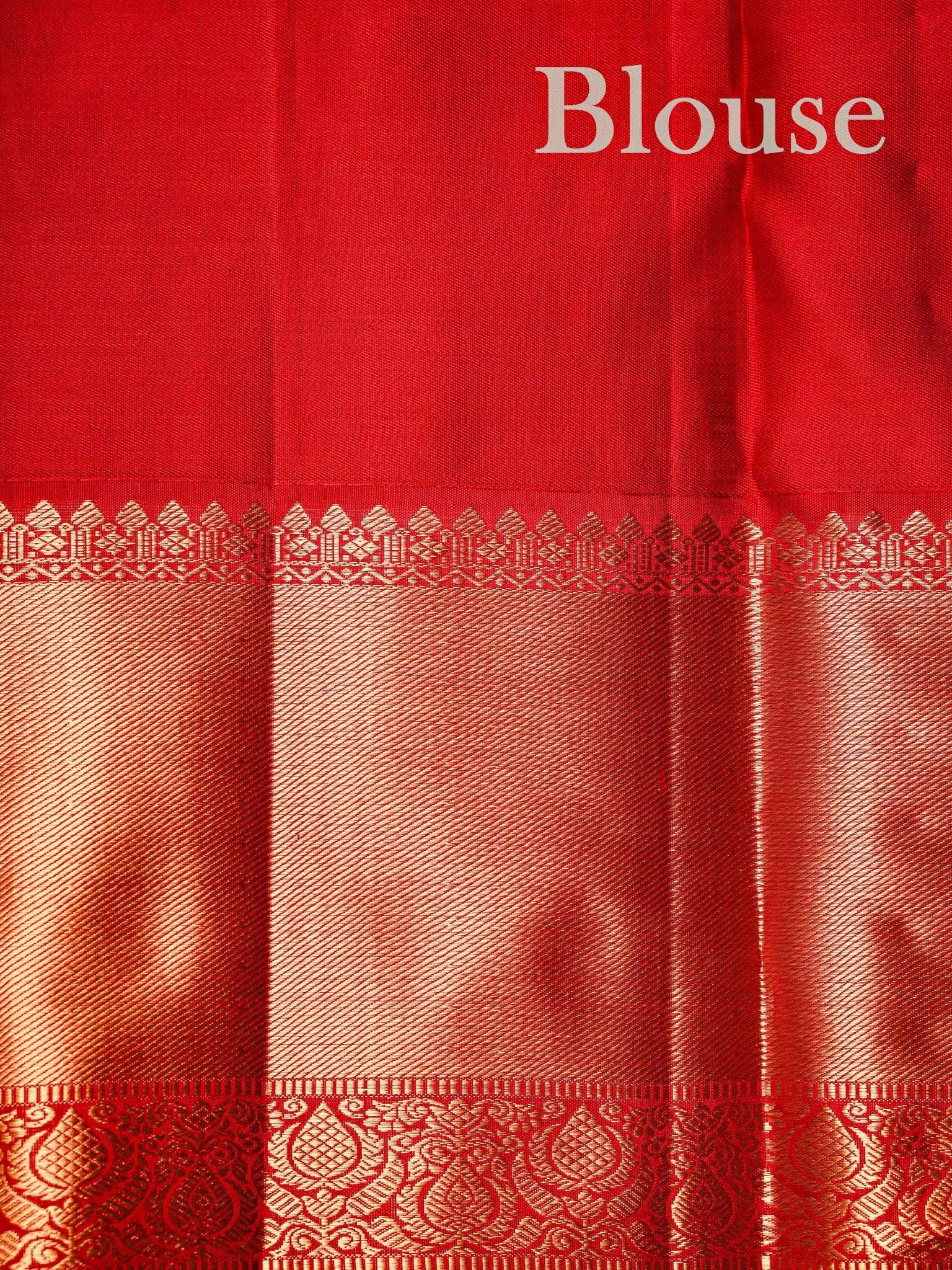 Kanchipuram Silk Red 100% Pure Silk - Manoranjitham Weaves - Handloom Store