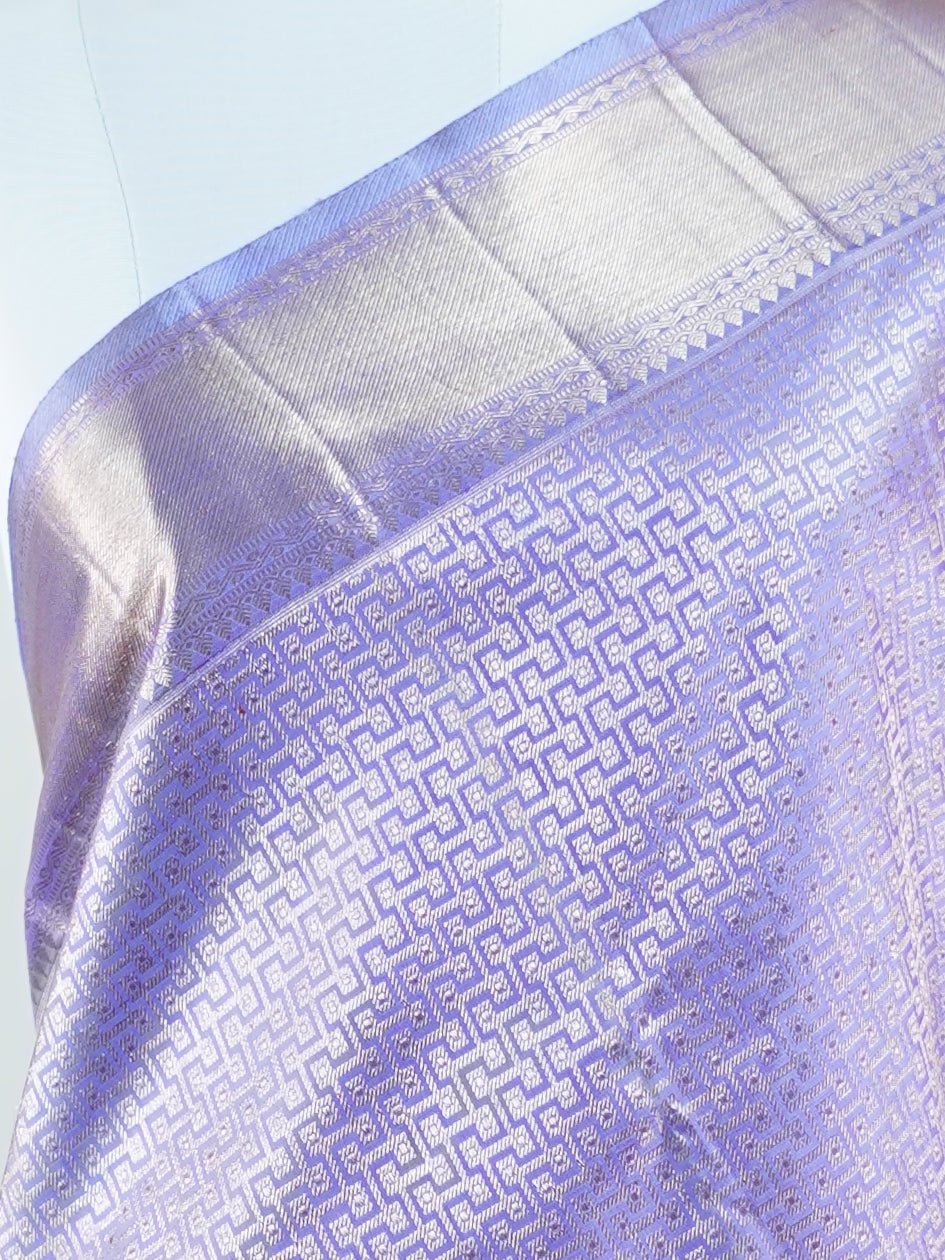 Kanchipuram Silk Violet 100% Pure Silk - Manoranjitham Weaves - Handloom Store