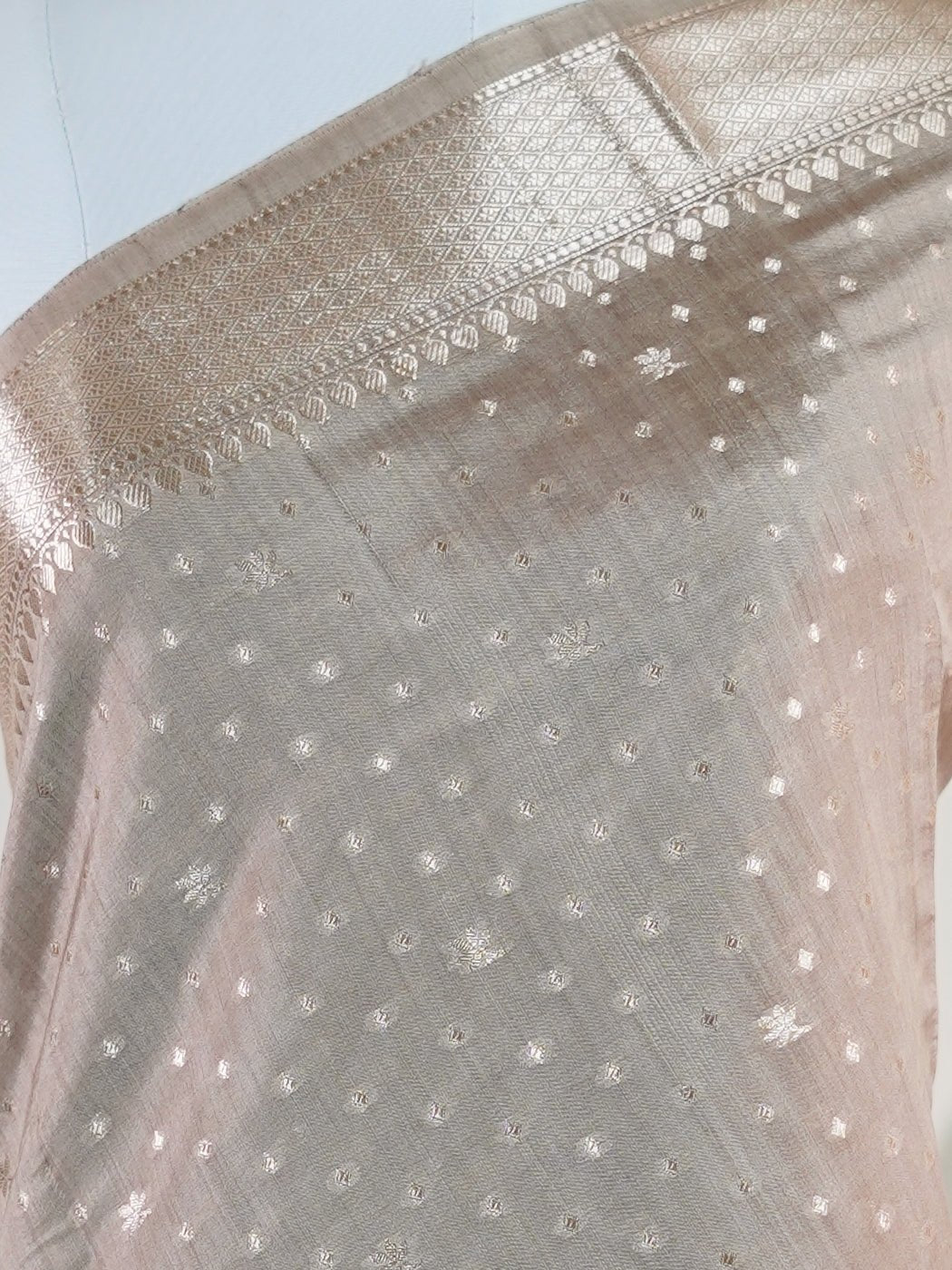 Chiniya Silk Brown 100% Pure Katan Soft Silk - Manoranjitham Weaves - Handloom Store