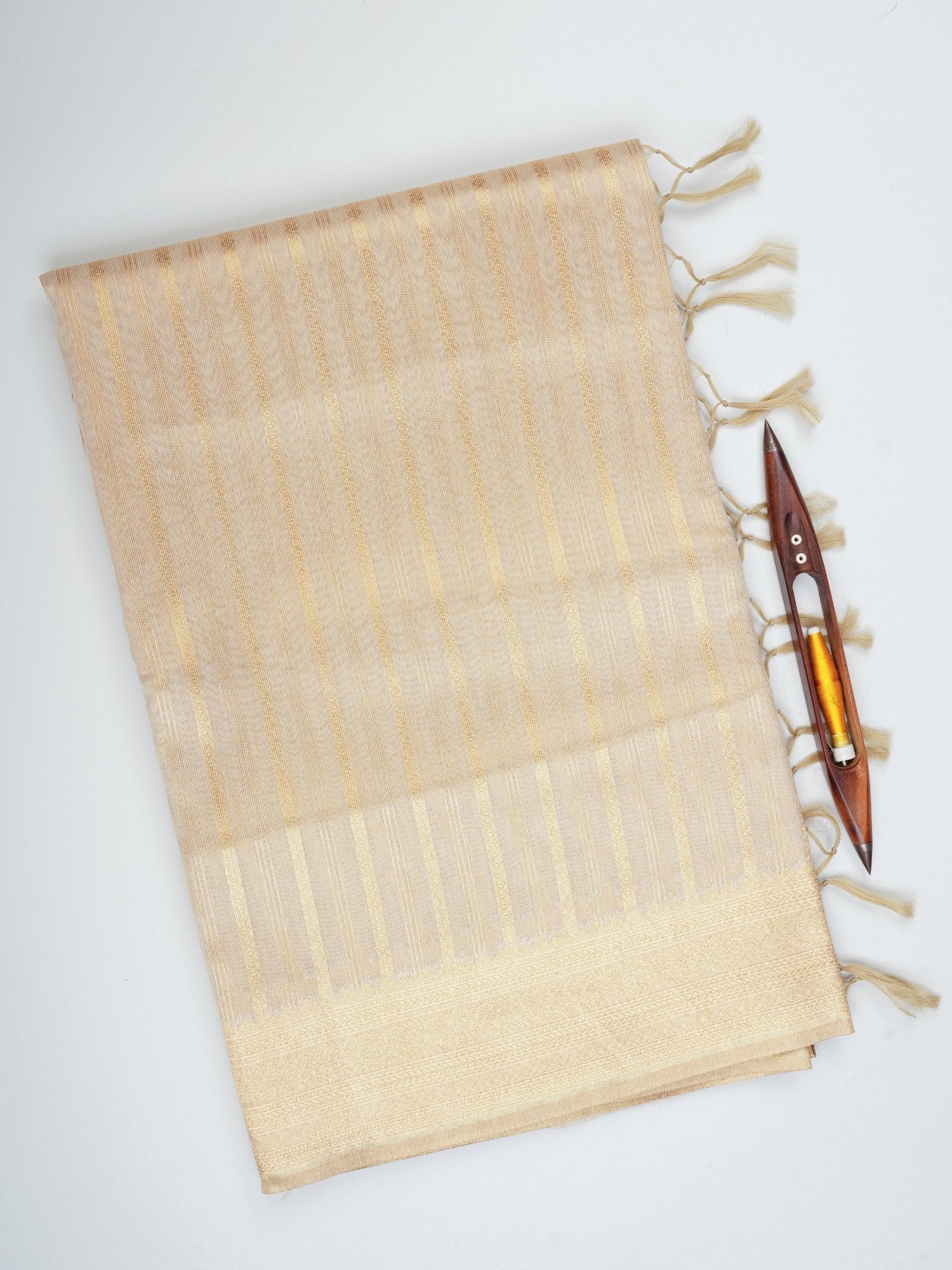 tissue Gold Kora Semi Tissue - Manoranjitham Weaves - Handloom Store