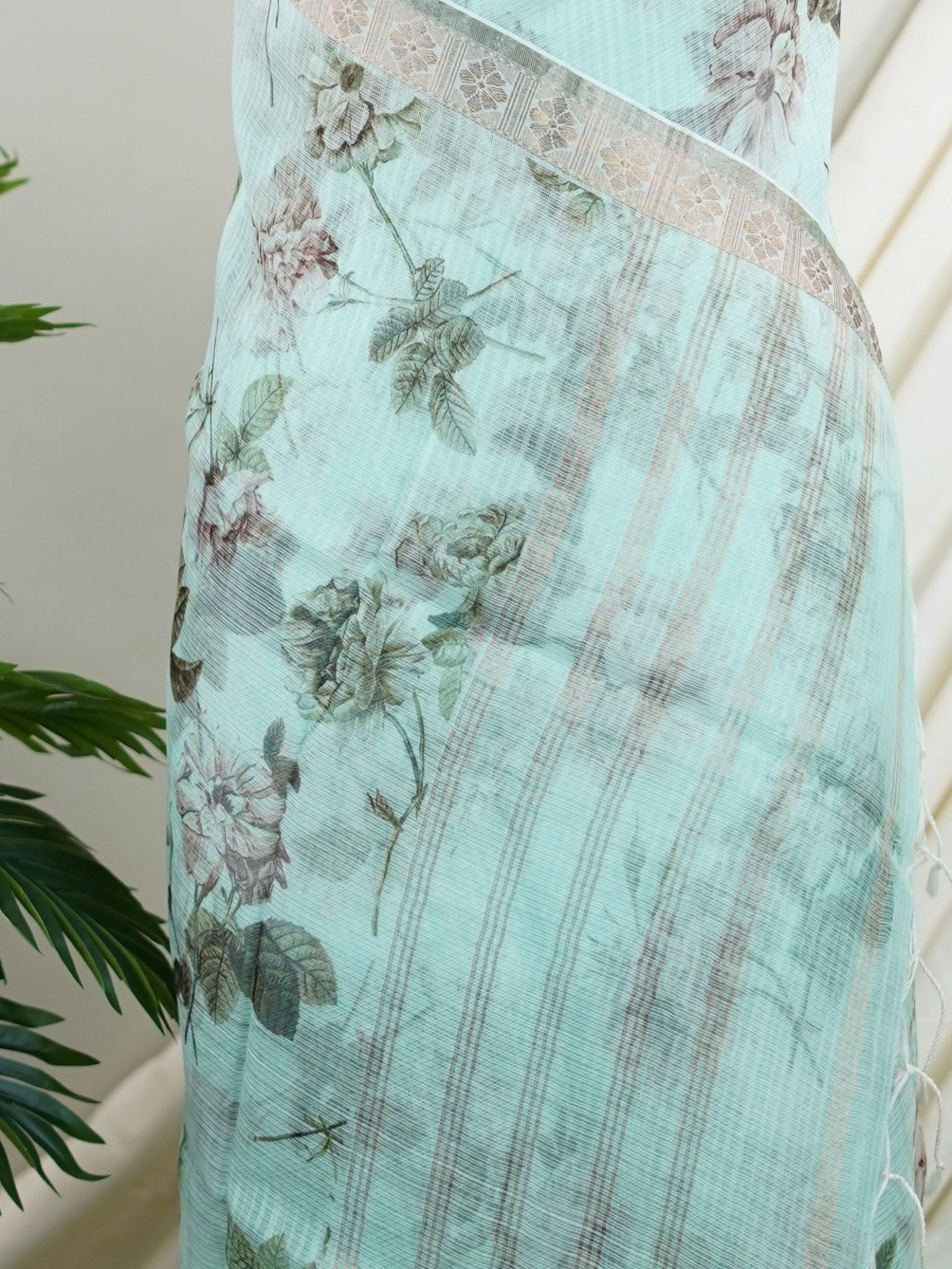 Kota Light Green Kota - Manoranjitham Weaves - Handloom Store