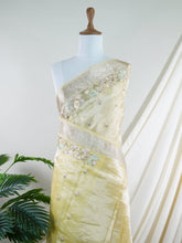 Tissue Yellow 100% Pure Tissue - Manoranjitham Weaves - Handloom Store