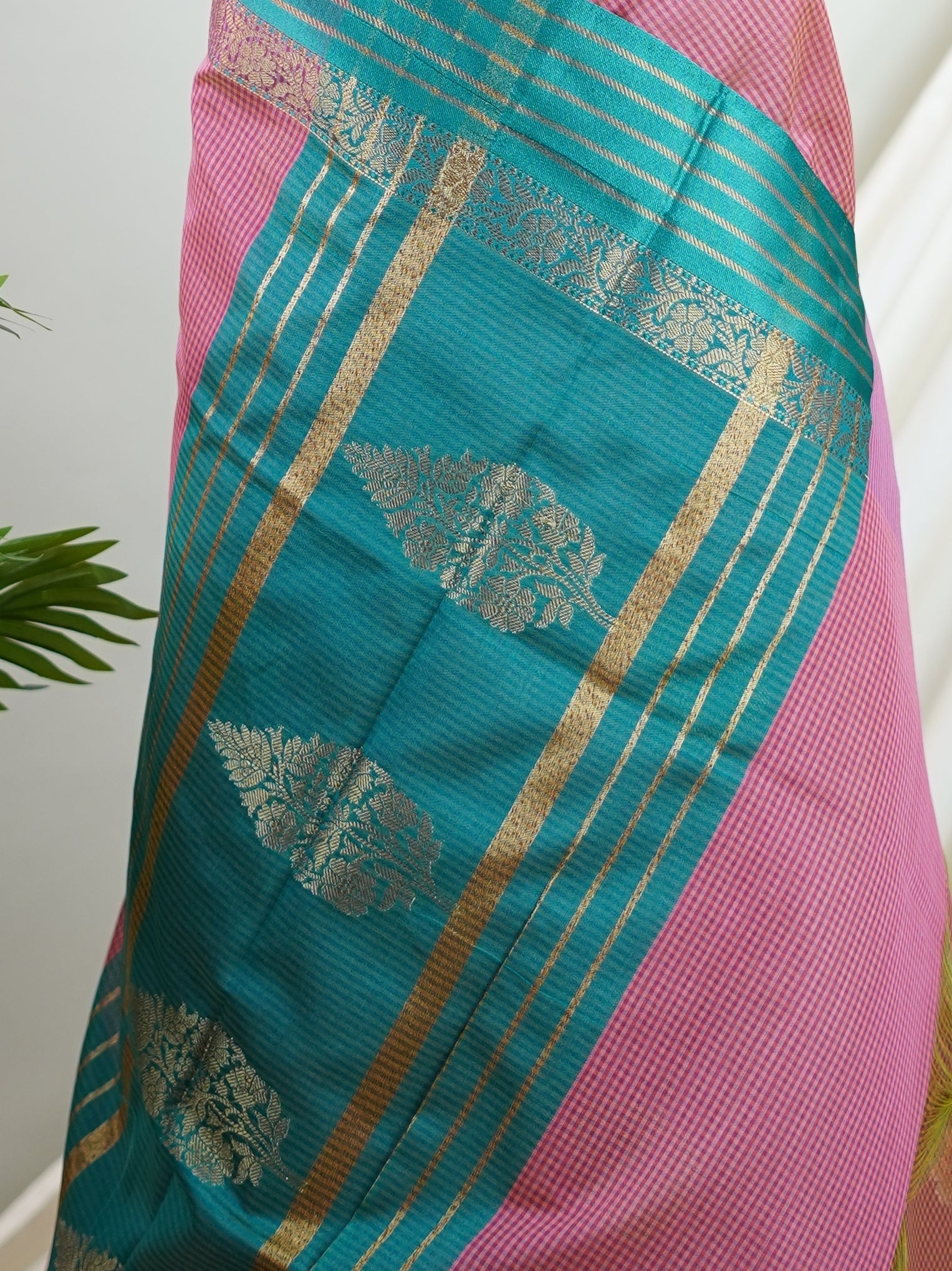 Chanderi Raspberry Kota - Manoranjitham Weaves - Handloom Store