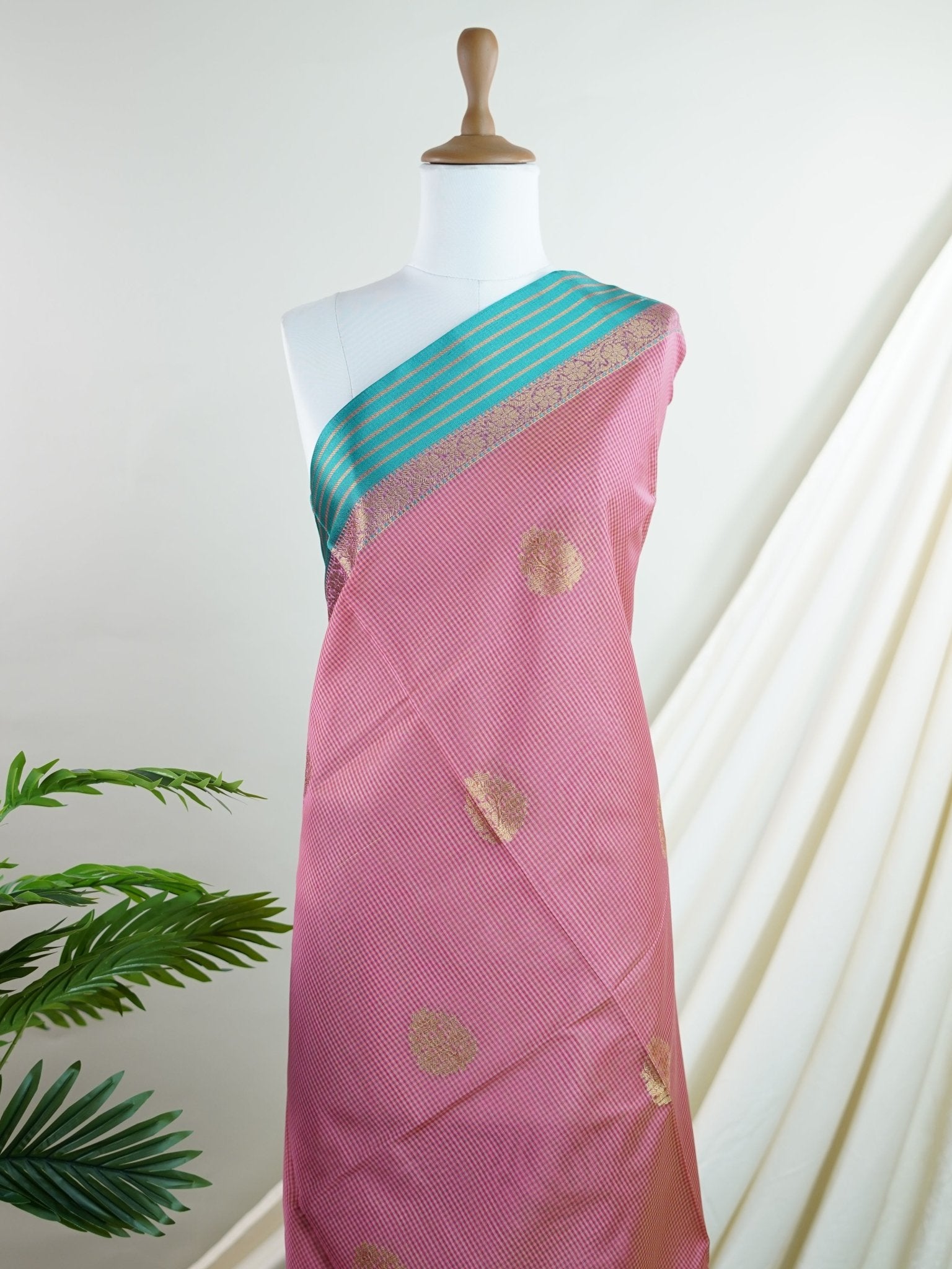 Chanderi Raspberry Kota - Manoranjitham Weaves - Handloom Store