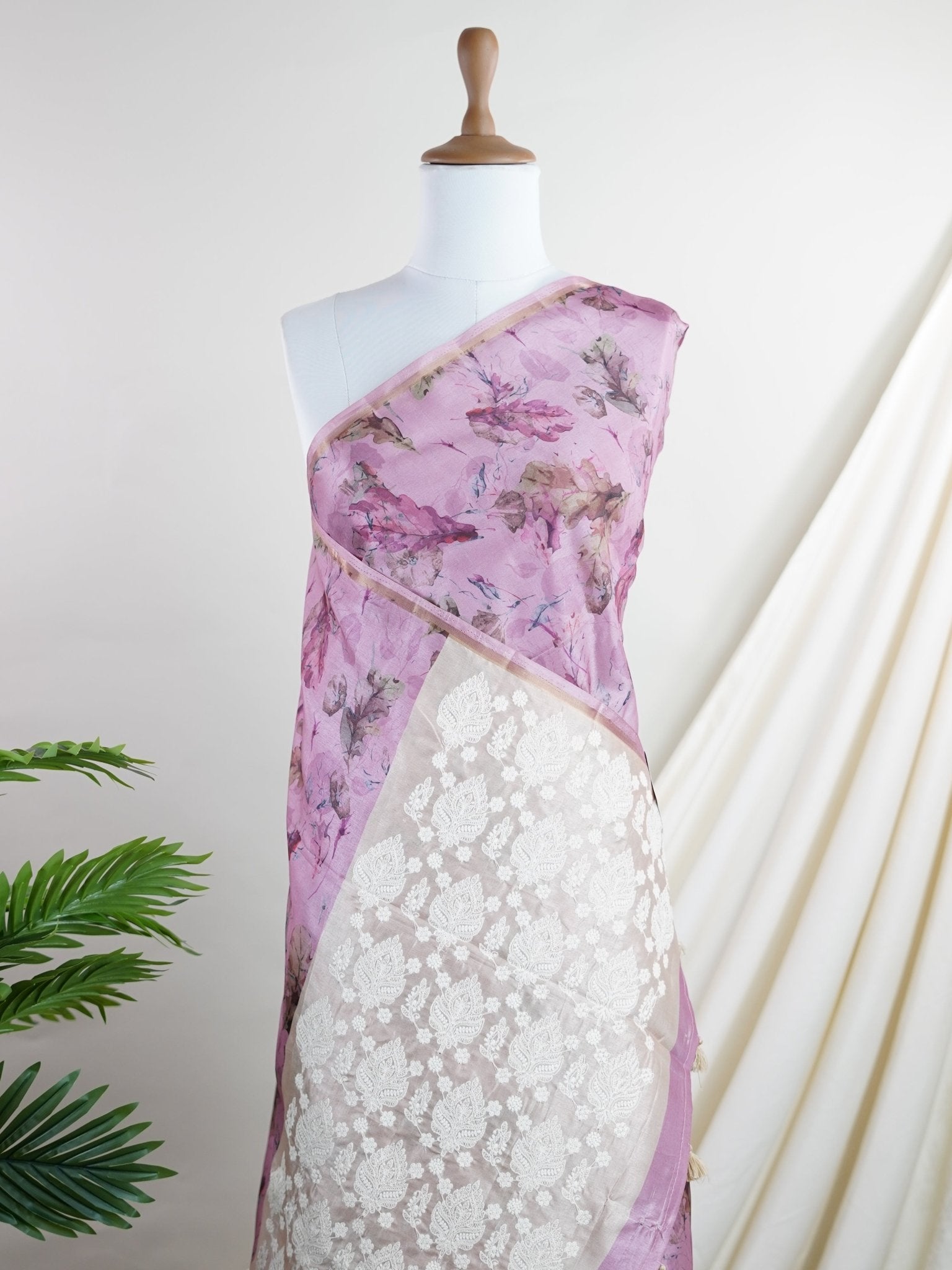 Katan Cream Semi Silk - Manoranjitham Weaves - Handloom Store