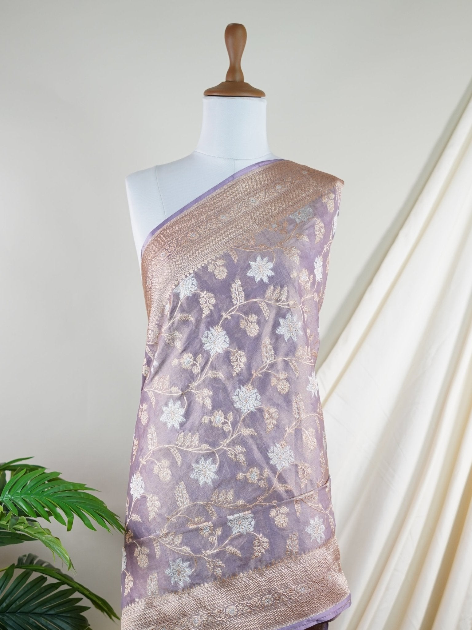 Katan Purple 100% Pure Katan Silk - Manoranjitham Weaves - Handloom Store