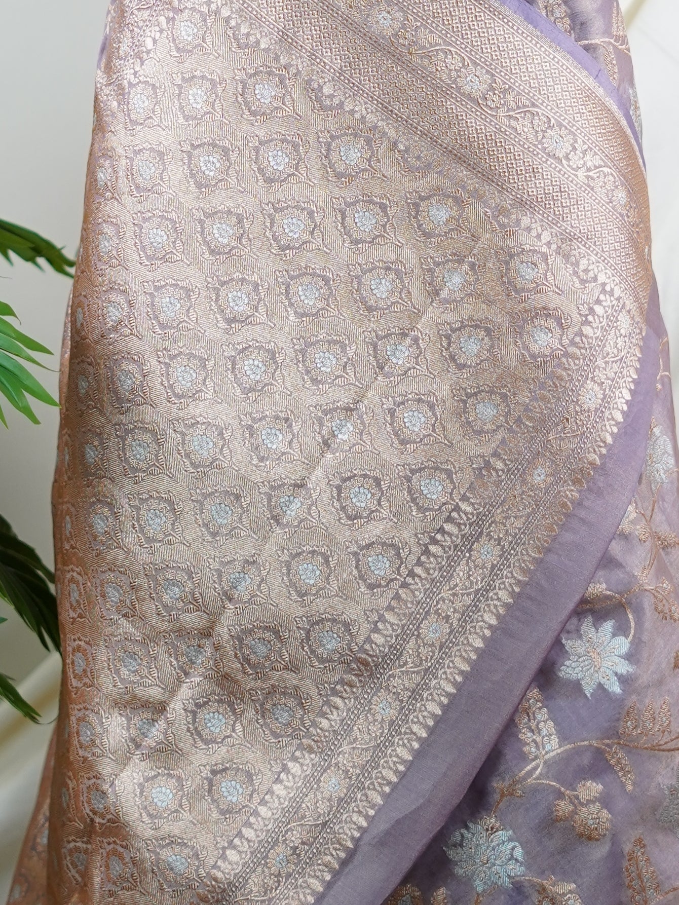 Katan Purple 100% Pure Katan Silk - Manoranjitham Weaves - Handloom Store