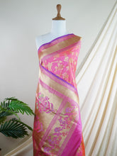 Katan Hot Pink 100% Pure Katan Silk - Manoranjitham Weaves - Handloom Store