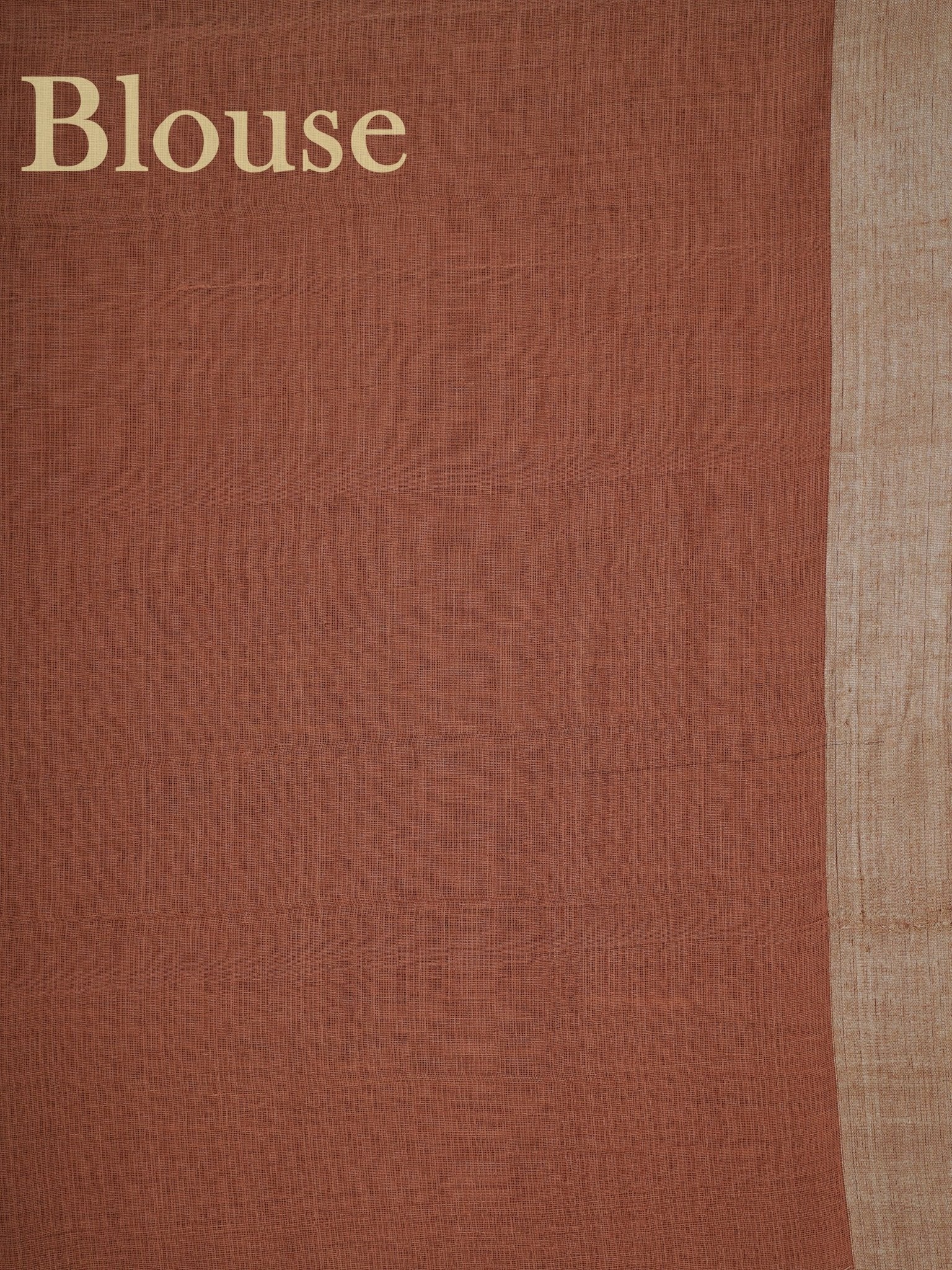 Handspun Cotton Tan Cream Handpsun Cotton - Manoranjitham Weaves - Handloom Store