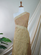 Handspun Cotton Tan Cream Handpsun Cotton - Manoranjitham Weaves - Handloom Store