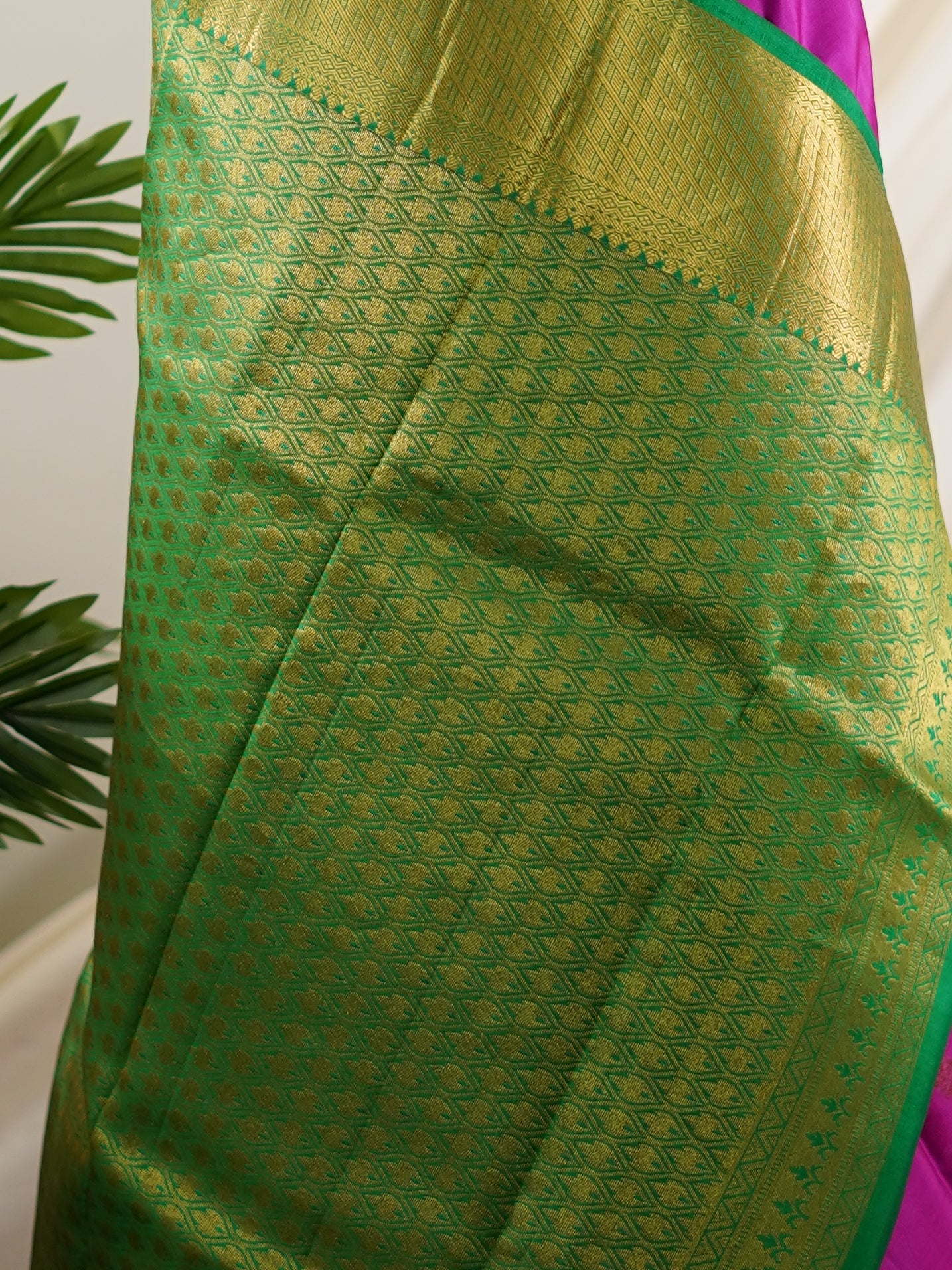 Kanchipuram Silk Pink 100% Pure Silk - Manoranjitham Weaves - Handloom Store