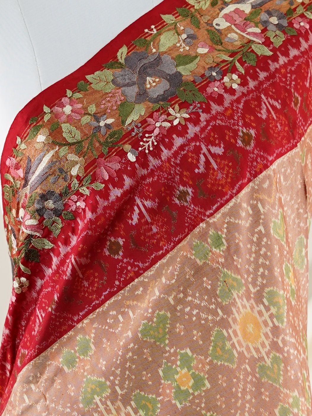 Pochampally Dark Beige 100% Pure Silk - Manoranjitham Weaves - Handloom Store