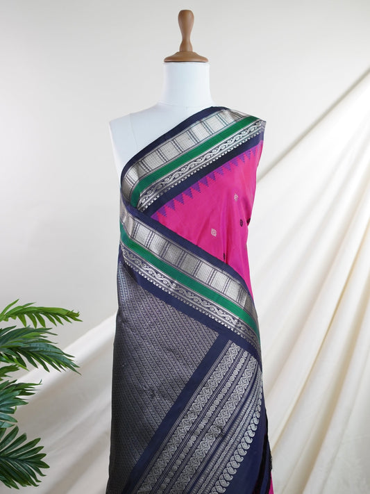 Gadwal Silk 100% Pure Silk - Manoranjitham Weaves - Handloom Store