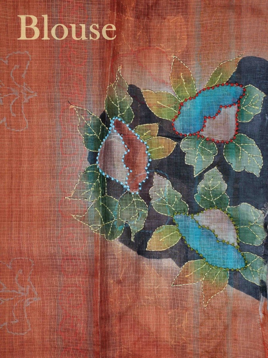 Tussars Navy Blue Kota - Manoranjitham Weaves - Handloom Store