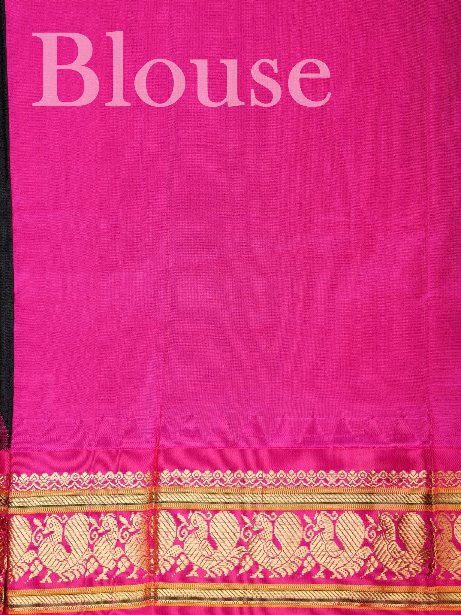Narayanpet Black 100% Pure Silk - Manoranjitham Weaves - Handloom Store