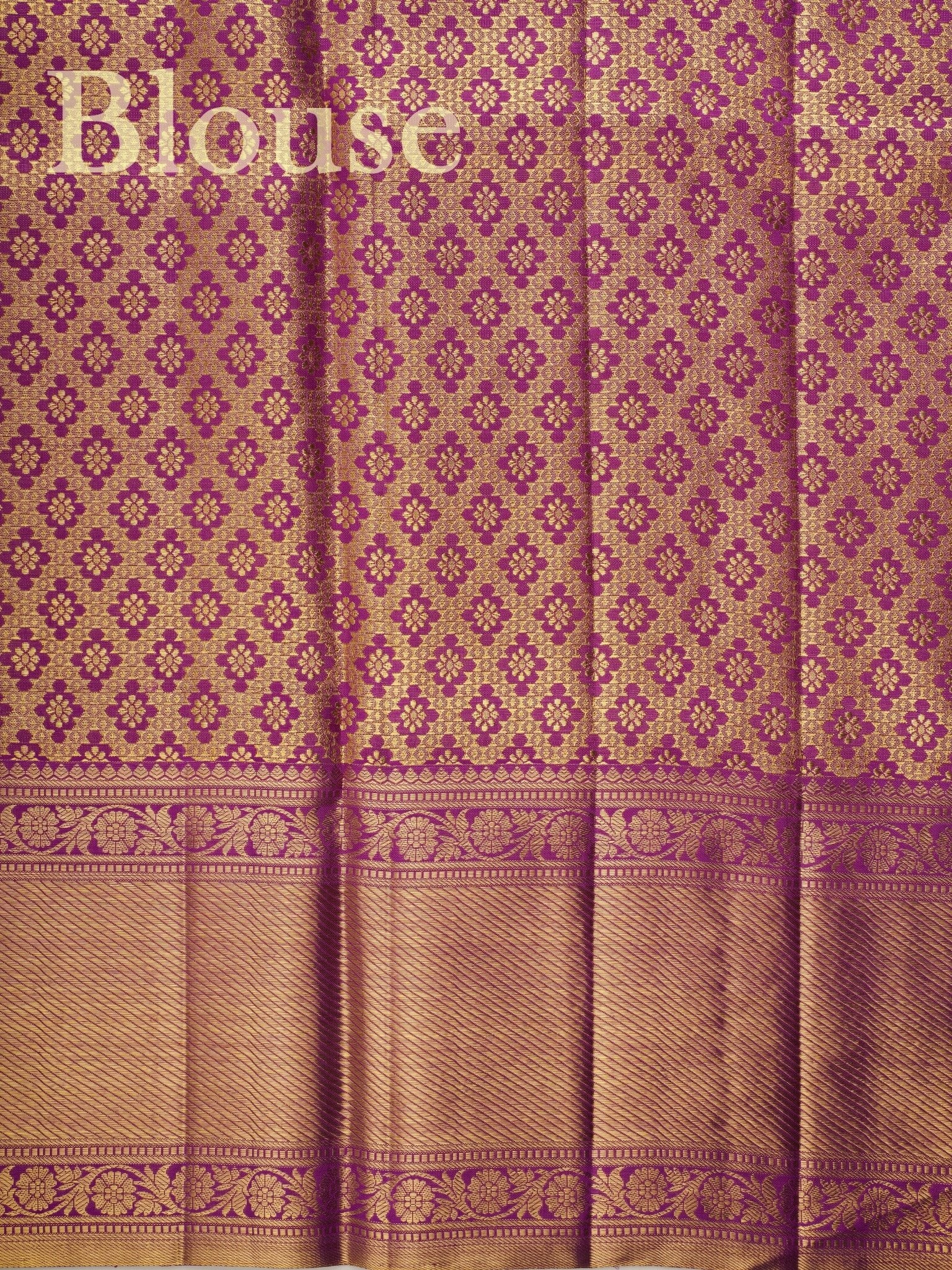 Kanchipuram Silk Cream 100% Pure Silk - Manoranjitham Weaves - Handloom Store