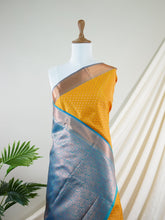 Kanchipuram Silk Yellow 100% Pure Silk - Manoranjitham Weaves - Handloom Store