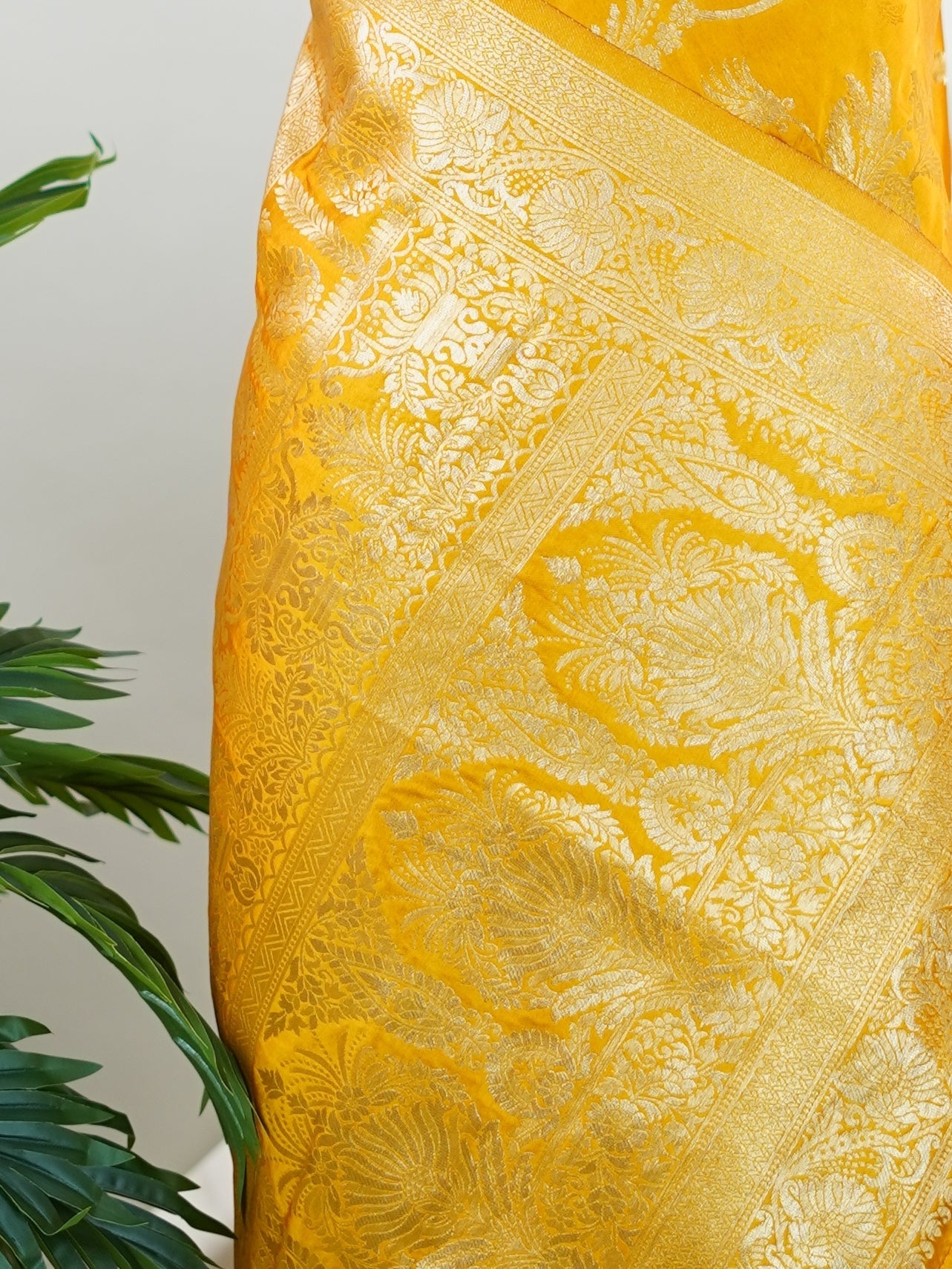 Mushru Mustard Semi Mushru - Manoranjitham Weaves - Handloom Store