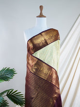 Kanchipuram Silk Pista Green 100% Pure Silk - Manoranjitham Weaves - Handloom Store