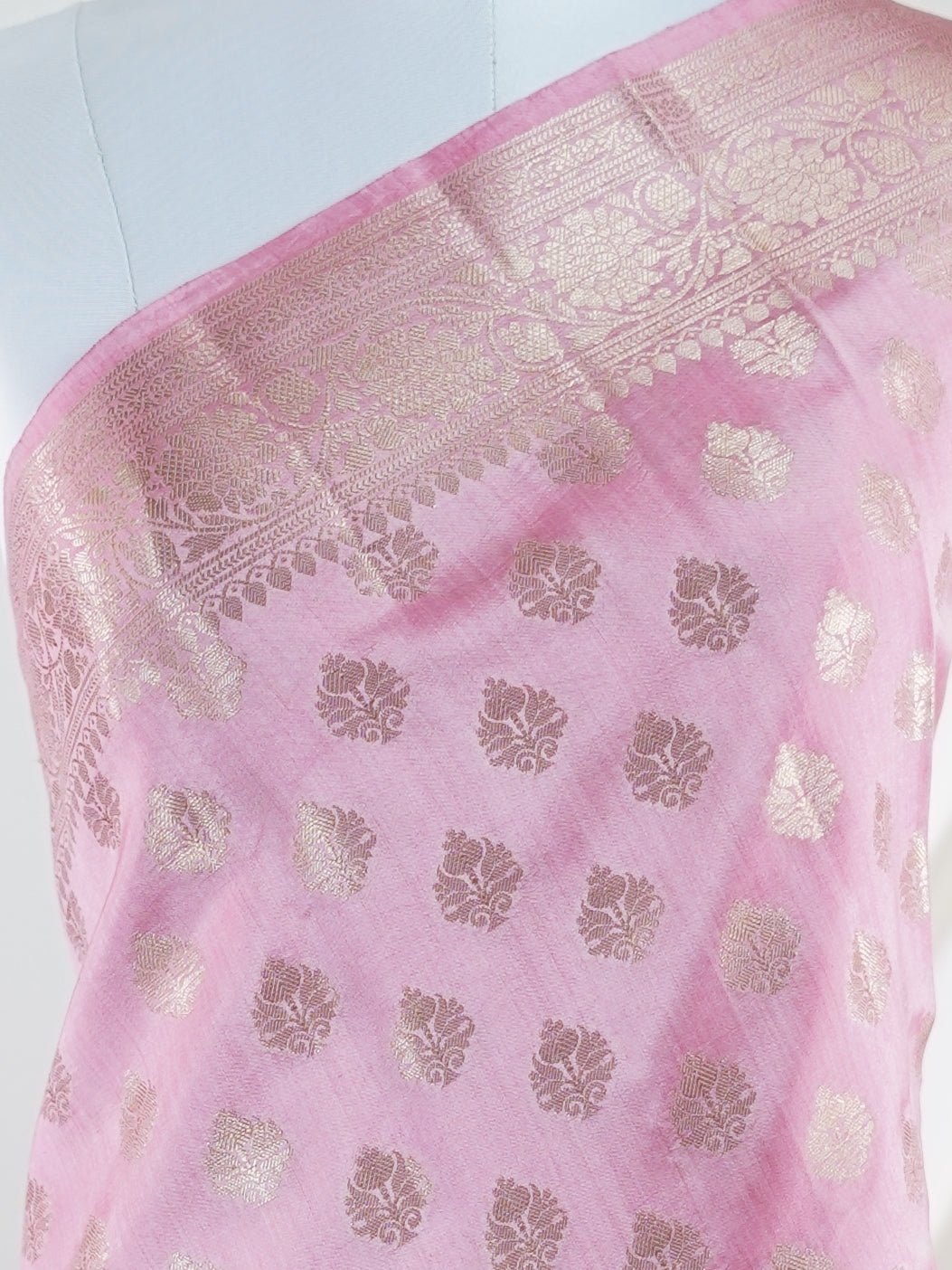 Chiniya Silk Pink 100% Pure Katan Soft Silk - Manoranjitham Weaves - Handloom Store