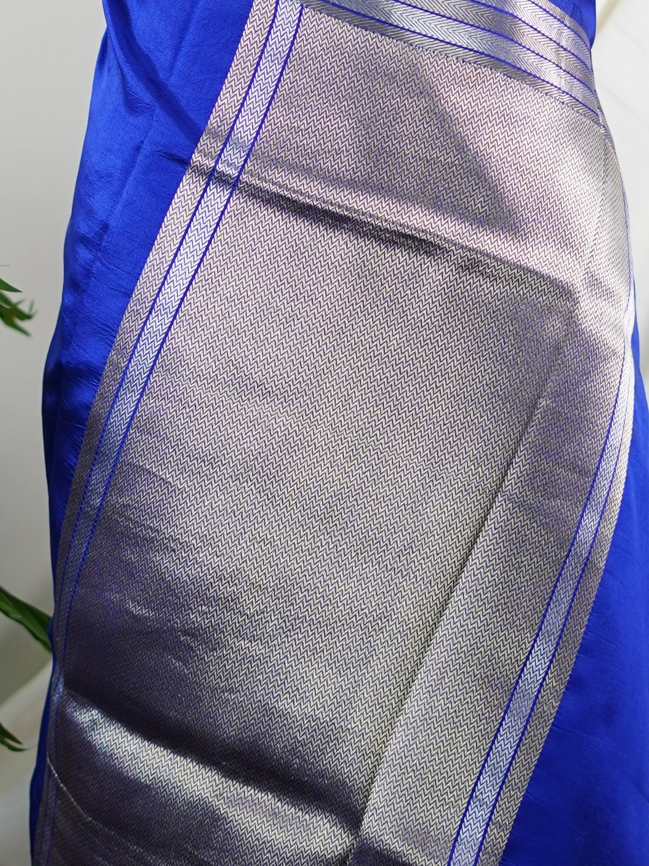 Katan Blue 100% Pure Silk - Manoranjitham Weaves - Handloom Store