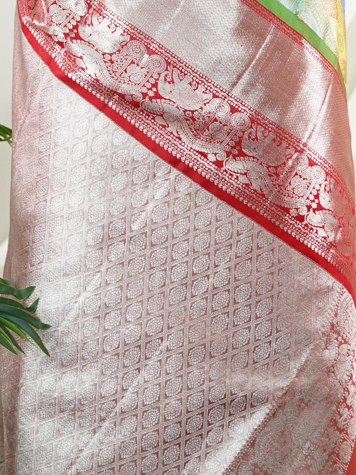 Kanchipuram Silk Multi Colour 100% Pure Silk - Manoranjitham Weaves - Handloom Store