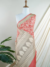 Satin Red Semi Mushru - Manoranjitham Weaves - Handloom Store