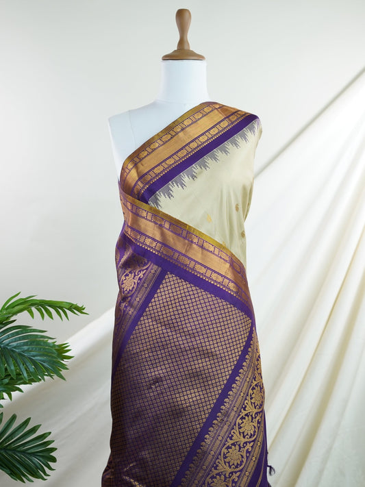 Gadwal Silk 100% Pure Silk - Manoranjitham Weaves - Handloom Store