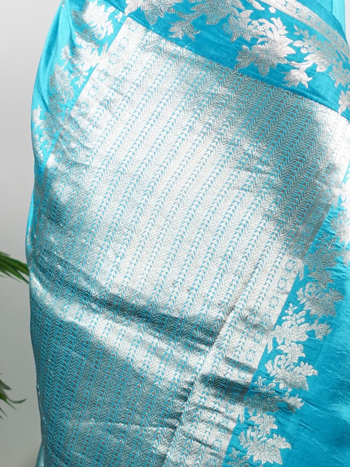 Katan Royal Blue 100% Pure Katan Silk - Manoranjitham Weaves - Handloom Store