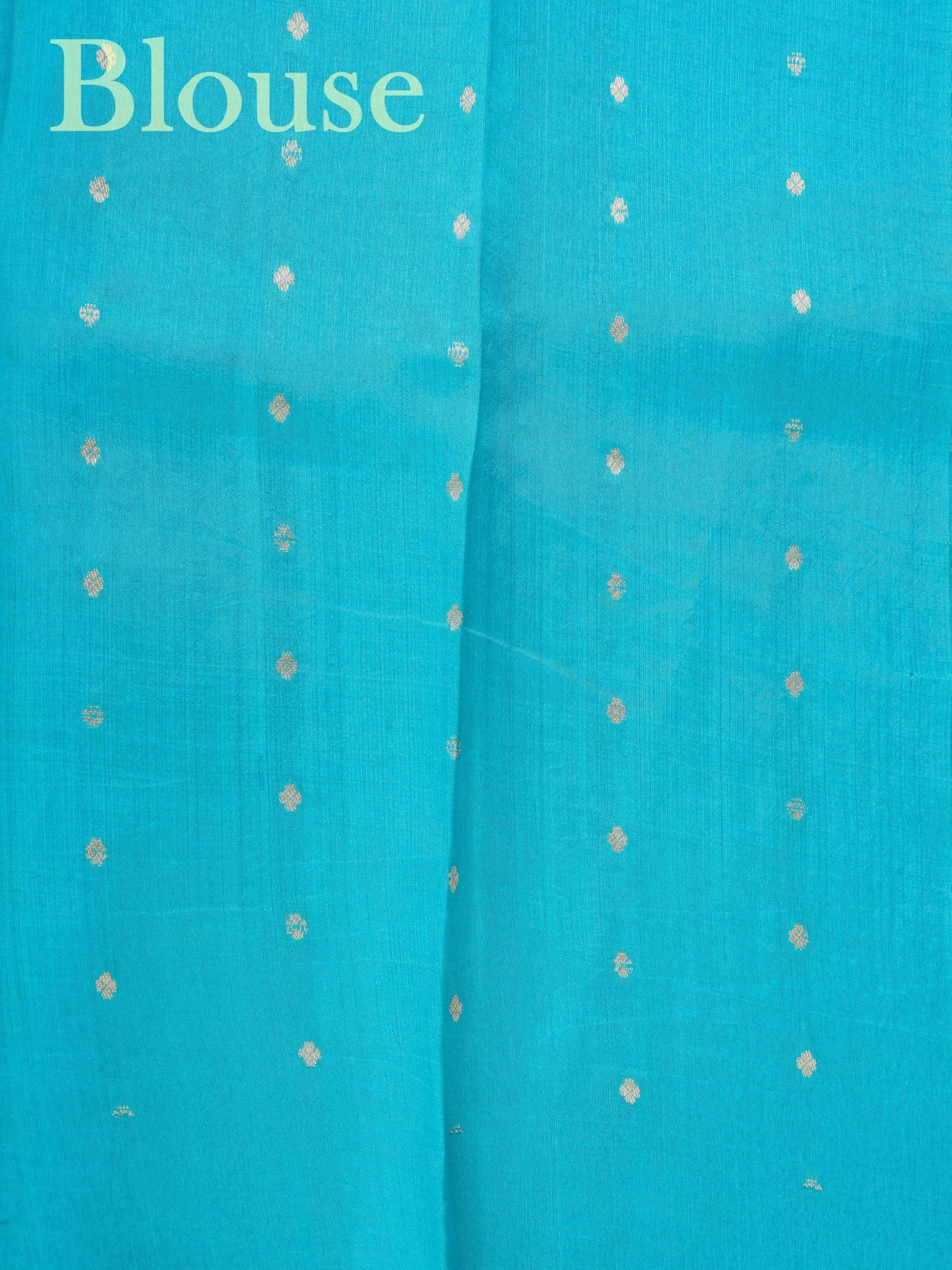 Katan Cyan Blue 100% Pure Katan Silk - Manoranjitham Weaves - Handloom Store