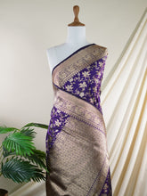 Katan Dark Purple 100% Pure Katan Silk - Manoranjitham Weaves - Handloom Store